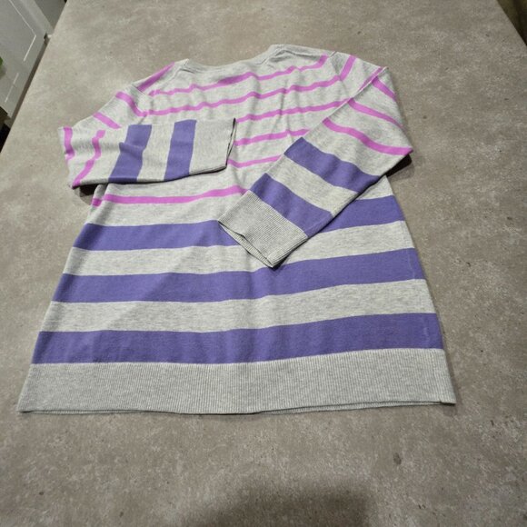 GAP Women's 100% Cotton Multi-Strip V-Neckline Long Sleeves Cardigan - Medium - Picture 4 of 14